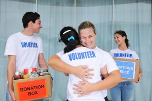 Volunteers Donating Food